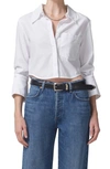 CITIZENS OF HUMANITY LISETTE CROP COTTON SATEEN BUTTON-UP SHIRT