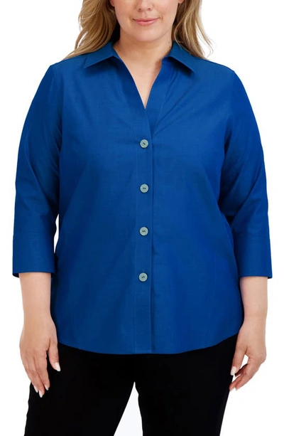 Foxcroft Paige Button-up Shirt In Royal Blue