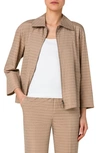 Akris Punto Perforated Pin Dot Embroidered Pleated Jacket In Beige