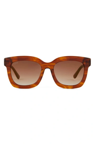Diff Carson 55mm Gradient Square Sunglasses In Brown Gradient Flash