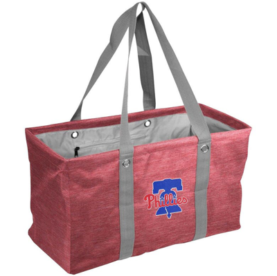 Logo Brands Philadelphia Phillies Crosshatch Picnic Caddy Tote Bag In Red