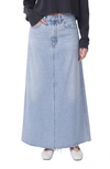 Agolde Hilla Frayed Organic Denim Maxi Skirt In Practice