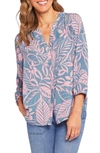 Nydj High-low Crepe Blouse In Reef Valley