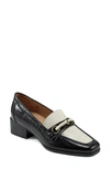 Easy Spirit Womens Colorblock Leather Loafer Heels In Blk01