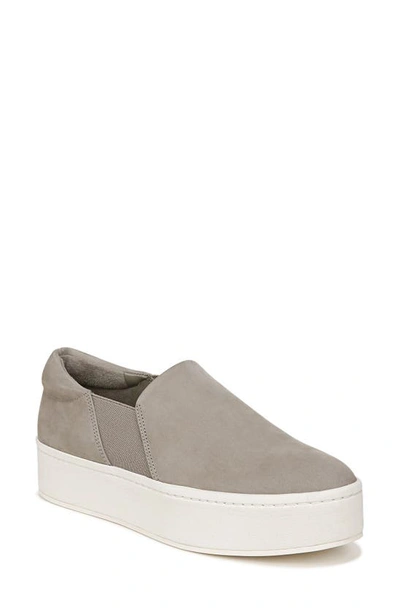 Vince Warren Suede Slip-on Sneakers In Hazelstone Grey Suede