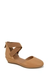 Gentle Souls By Kenneth Cole Gentle Souls Signature Noa Elastic Strap D'orsay Sandal In Camel Leather