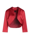 Hanita Woman Suit Jacket Red Size 12 Polyester, Elastane