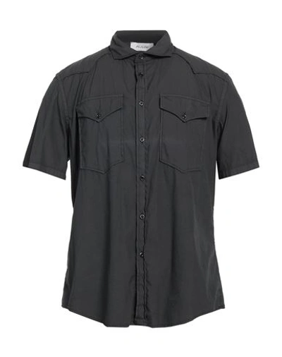 Aglini Man Shirt Charcoal Size 15 ¾ Cotton, Polyamide, Elastane In Grey