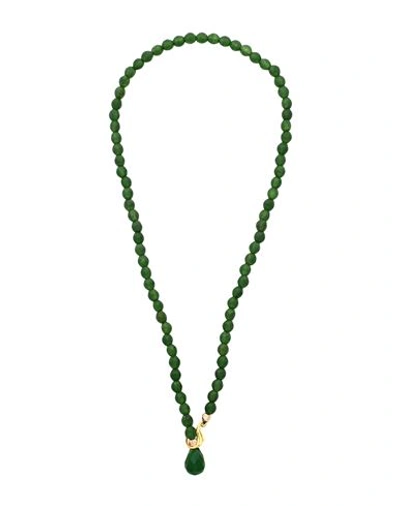 Taolei Woman Necklace Military Green Size - 750/1000 Gold Plated, Synthetic Stone