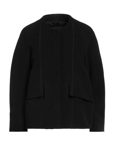 High Woman Coat Black Size 12 Polyester, Rayon, Elastane