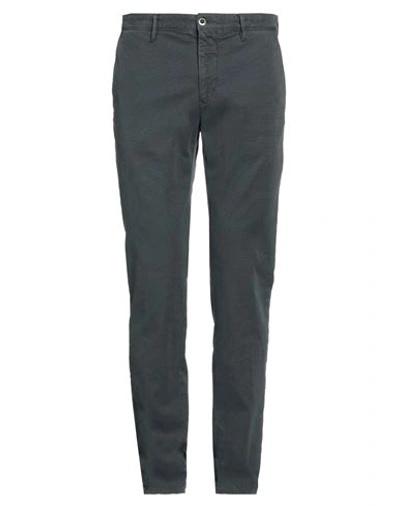 Incotex Man Pants Steel Grey Size 38 Cotton, Elastane In Grey