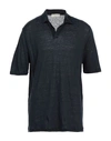Filippo De Laurentiis Man Polo Shirt Navy Blue Size 50 Linen