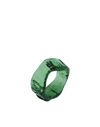 LEVENS JEWELS LEVENS JEWELS ISIS RING WOMAN RING GREEN SIZE 6 BOROSILICATE GLASS