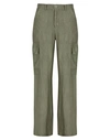 8 By Yoox Linen Cargo Pants Woman Pants Military Green Size 12 Linen
