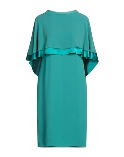 Botondi Milano Botondi Couture Woman Midi Dress Emerald Green Size 6 Silk, Acetate, Polyester, Elastane In Green