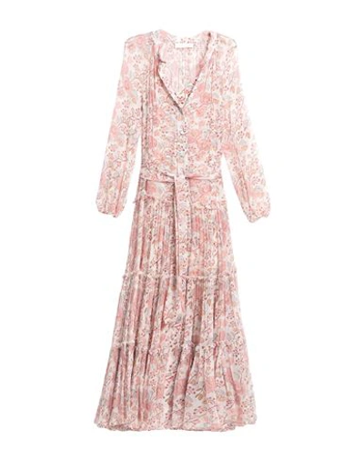 Alessia Zamattio Woman Maxi Dress Pastel Pink Size 2 Polyester, Elastane In White