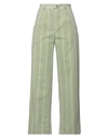 Tela Woman Pants Light Green Size 8 Cotton In Sage Green