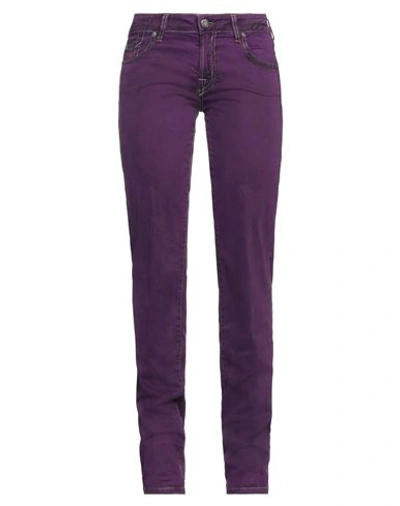 Jacob Cohёn Woman Pants Purple Size 31 Cotton, Elastane