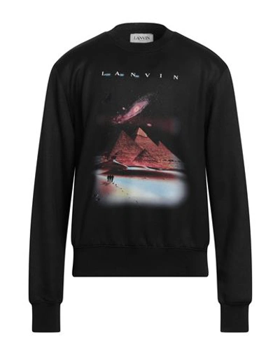 Lanvin Man Sweatshirt Black Size S Wool, Polyester, Polyamide, Elastane