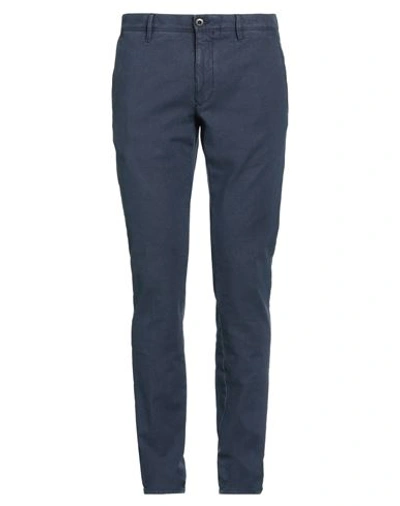Incotex Man Pants Navy Blue Size 34 Cotton, Elastane In Navy Blue