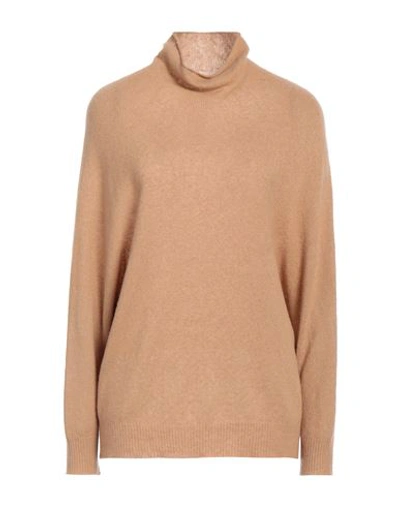 Fabiana Filippi Woman Turtleneck Camel Size 4 Cashmere, Virgin Wool, Silk In Beige