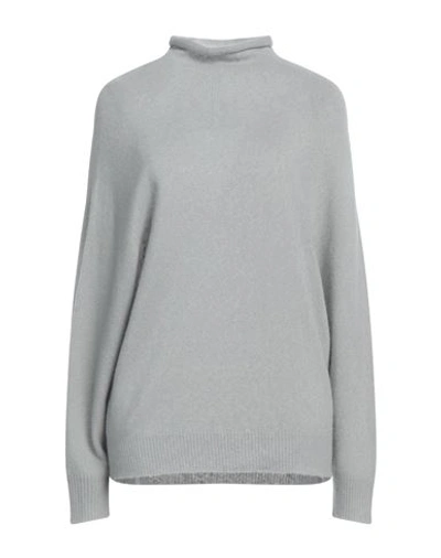 Fabiana Filippi Woman Turtleneck Light Grey Size 14 Cashmere, Virgin Wool, Silk