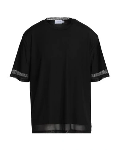 Topman Man T-shirt Black Size L Polyester, Elastane