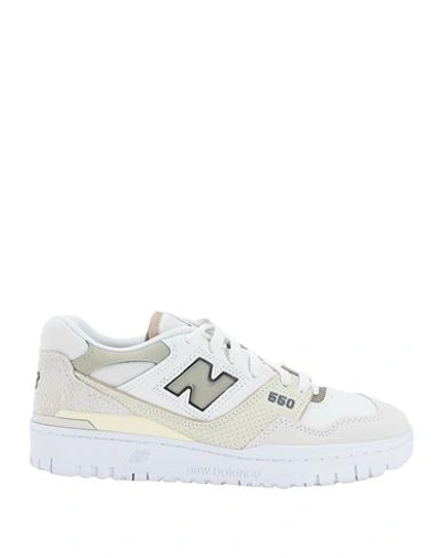 New Balance 550 Woman Sneakers Ivory Size 8 Leather, Textile Fibers In White