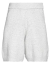Vicolo Woman Shorts & Bermuda Shorts Light Grey Size Onesize Wool, Polyamide, Elastane