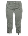 Jacob Cohёn Woman Cropped Pants Military Green Size 27 Cotton, Elastane