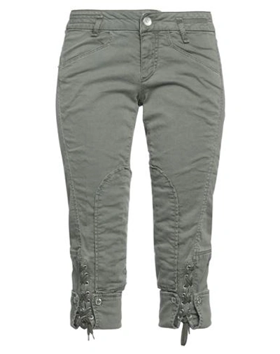 Jacob Cohёn Woman Cropped Pants Military Green Size 27 Cotton, Elastane In Green