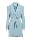 Vicolo Woman Overcoat & Trench Coat Light Blue Size S Polyester, Elastane In Blue