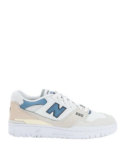 NEW BALANCE NEW BALANCE 550 WOMAN SNEAKERS IVORY SIZE 8 LEATHER, TEXTILE FIBERS