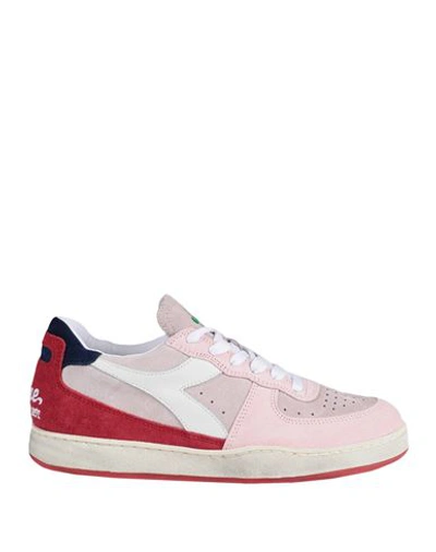 Diadora Heritage Mi Basket Low Lampone Italia Woman Sneakers Pink Size 8 Soft Leather