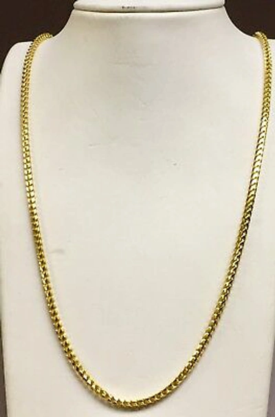 Pre-owned Nova 14k Solid Yellow Gold Mens Franco Curb Link 18" 3.5 Mm 36gr Chain Necklace In No Stone