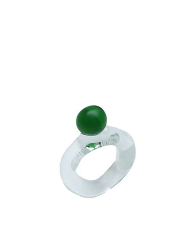 Levens Jewels Drop Ring Woman Ring Green Size 7.25 Borosilicate Glass
