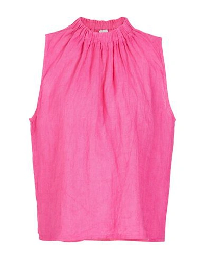 8 By Yoox Linen Sleeveless Top Woman Top Fuchsia Size 12 Linen In Pink