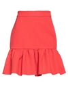 Msgm Woman Mini Skirt Red Size 2 Polyester, Viscose, Elastane