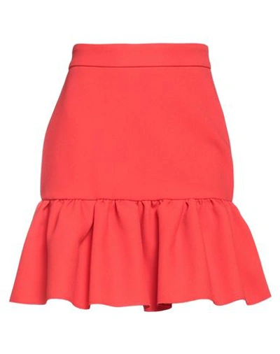 Msgm Woman Mini Skirt Red Size 2 Polyester, Viscose, Elastane