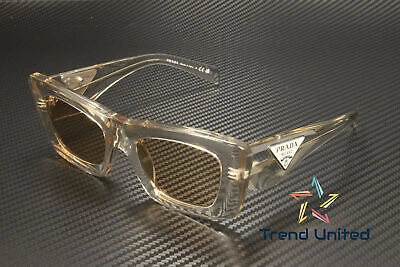 Pre-owned Prada Pr 13zs 19m4i2 Crystal Beige Light Brown 50 Mm Women's Sunglasses