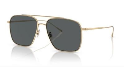 Pre-owned Oliver Peoples 0ov1320st Dresner 5292p2 Gold/midnight Express Polar Sunglasses In Midnight Express Grey