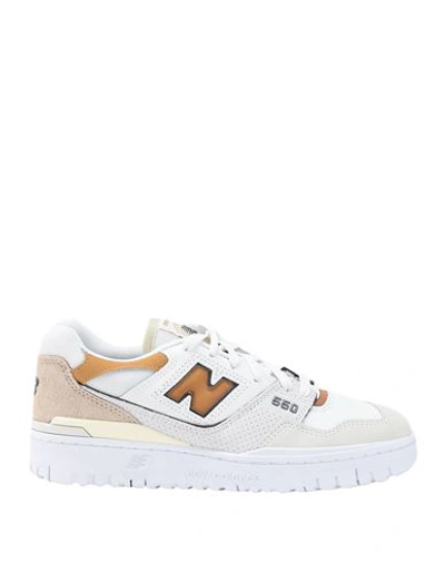 NEW BALANCE NEW BALANCE 550 WOMAN SNEAKERS IVORY SIZE 8 LEATHER, TEXTILE FIBERS