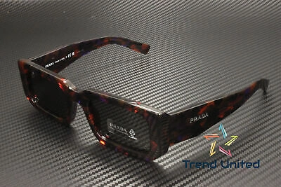 Pre-owned Prada Pr 06ys 06v5s0 Abstract Orange Dark Grey 53 Mm Men's Sunglasses In Gray