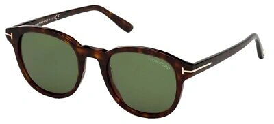 Pre-owned Tom Ford Jameson Ft 0752 Havana/green 52/21/145 Men Sunglasses