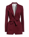 Merci .., Woman Blazer Burgundy Size 2 Viscose, Nylon, Elastane In Red