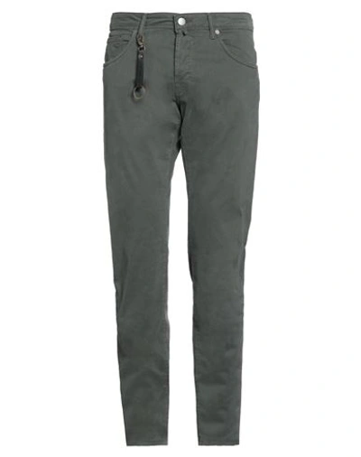 Incotex Man Pants Lead Size 36 Cotton, Elastane In Grey