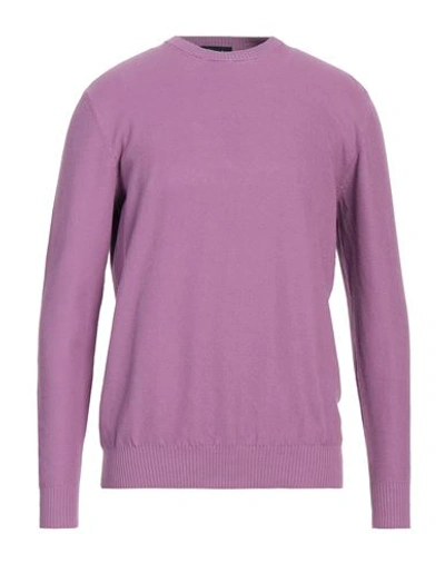 Drumohr Man Sweater Mauve Size 40 Cotton In Purple