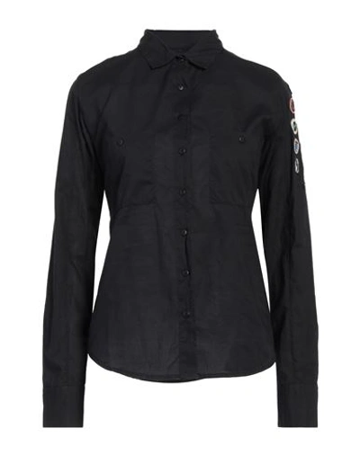 Aeronautica Militare Woman Shirt Black Size L Cotton