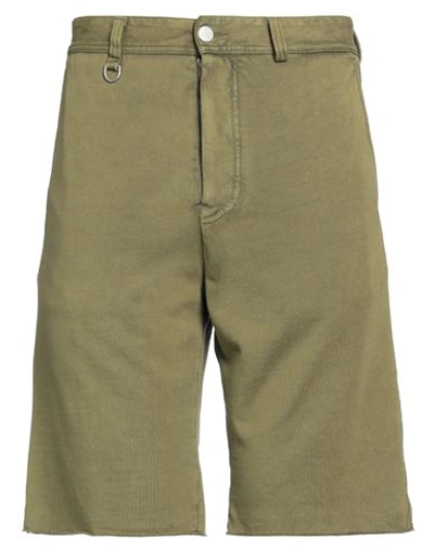 Paolo Pecora Man Shorts & Bermuda Shorts Military Green Size 36 Cotton, Elastane