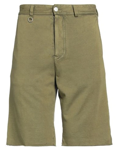 Paolo Pecora Man Shorts & Bermuda Shorts Military Green Size 34 Cotton, Elastane In Green